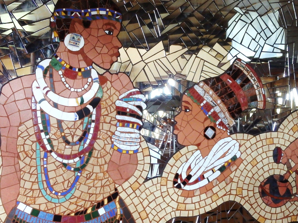 A Mosaic Art Mural located in the Hilltop Restaurant.